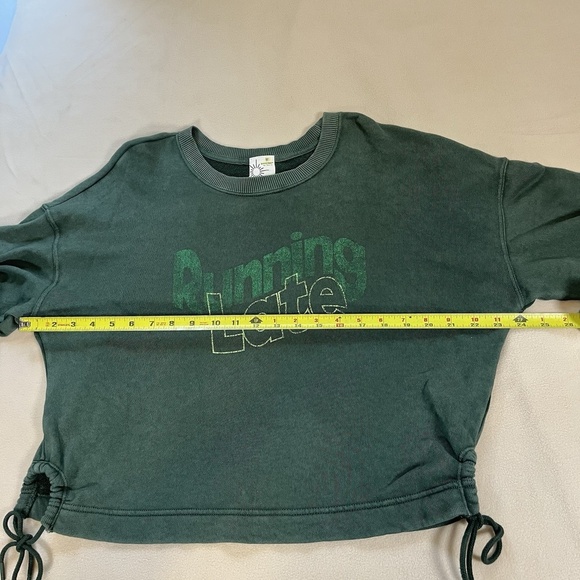 OFFLINE By Aerie Running Late Crop Top Cinch Side Crew Pullover Oversized Womens - Picture 8 of 11